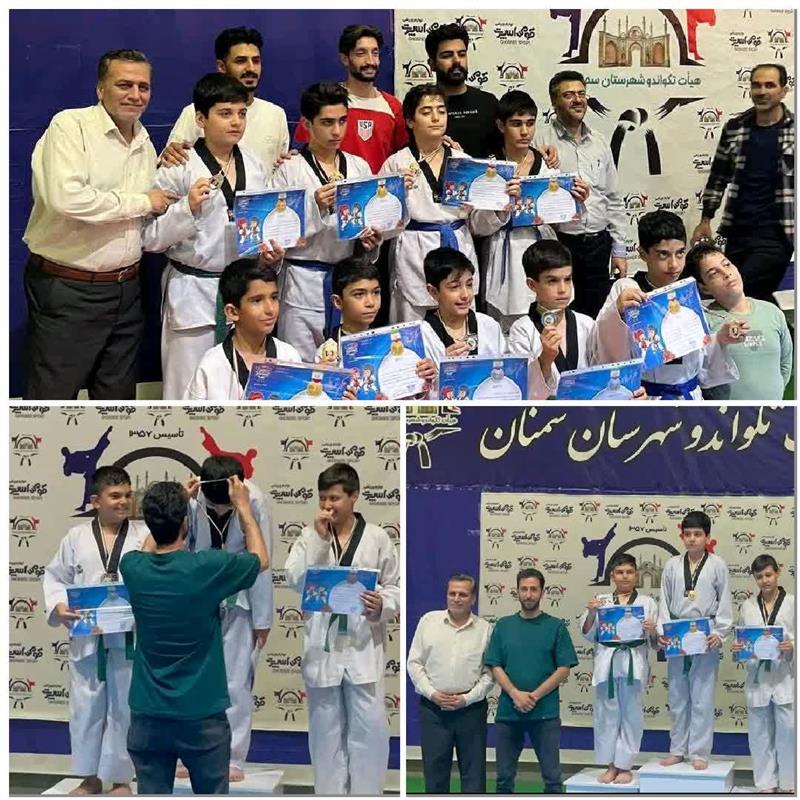 درخشش فرزند همكار آبفای سمنان در رقابتهای تكواندو نونهالان شهرستان